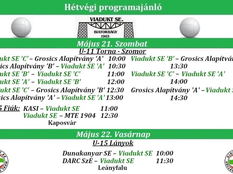 Röplabda szakosztályunk hétvégi mérkőzései (2022.05.21-22.)